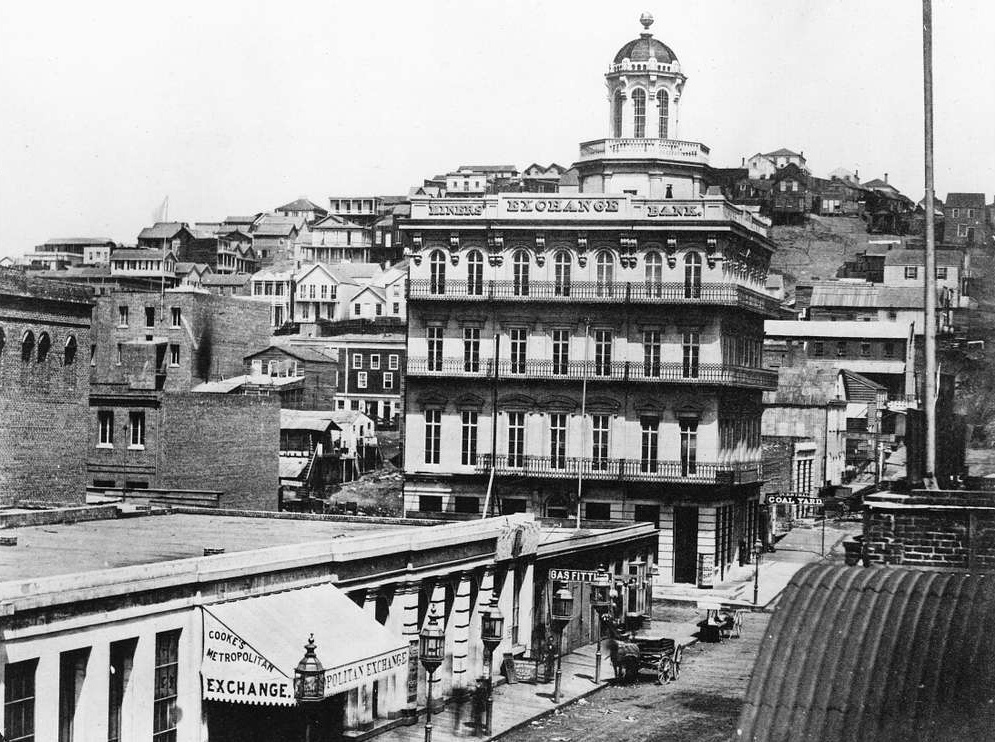 Miners Exchange Bank building, San Francisco, CA, circa 1856