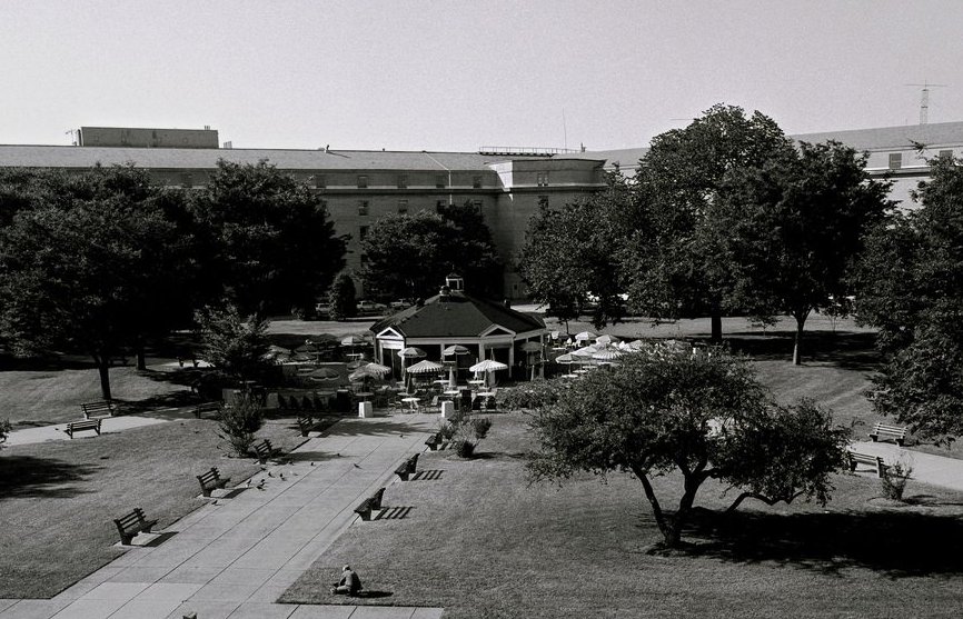 A view of the courtyard at the Pentagon