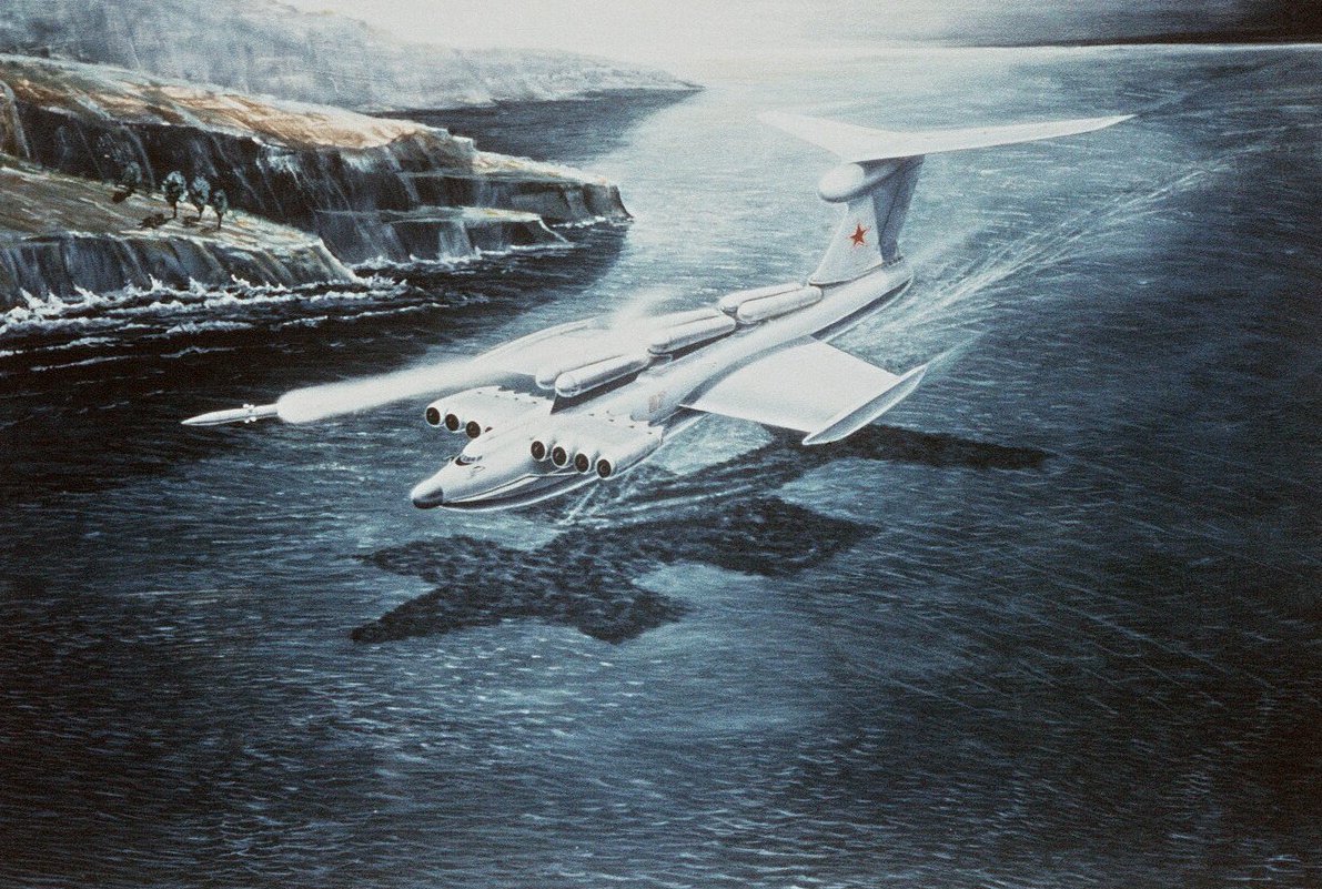 Artist's concept of a Lun-class ekranoplan in flight