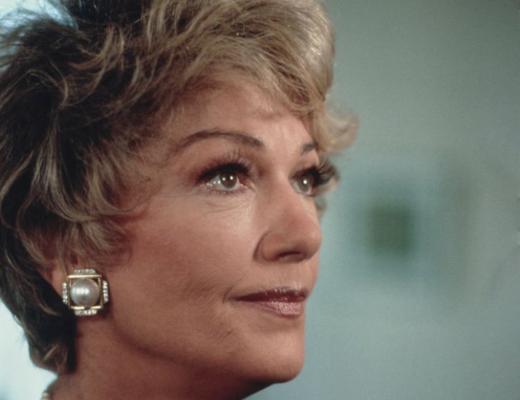 American actress Anne Baxter (1923-1985), wearing pearl earrings