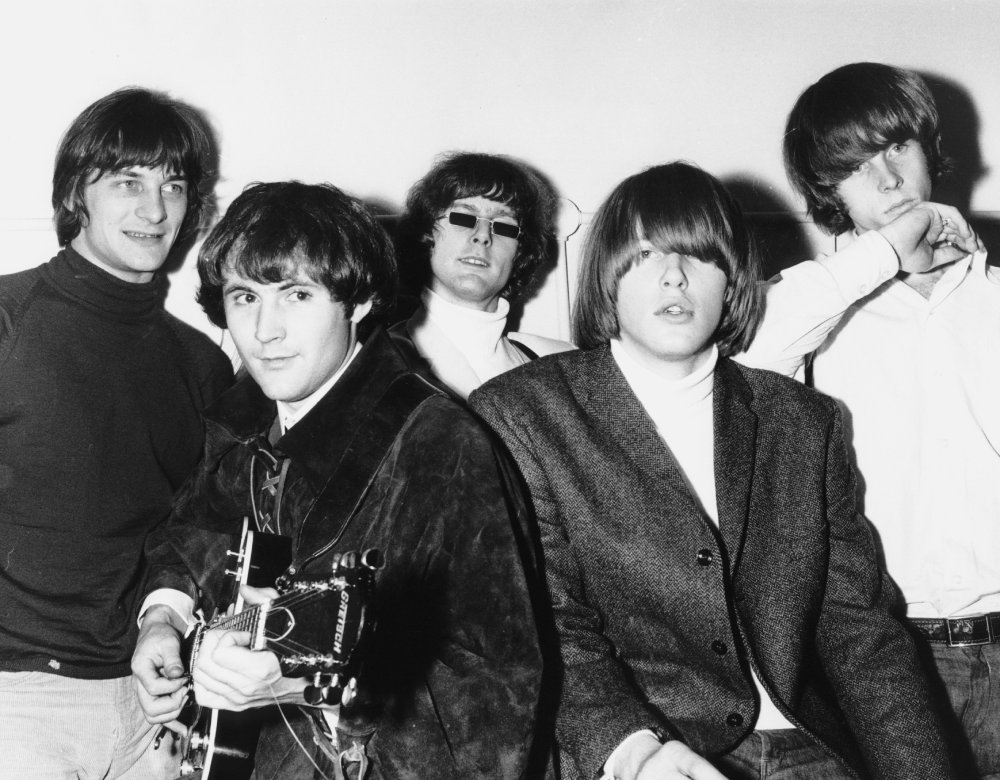 Grayscale Portrait Photo of The Byrds Members 1966