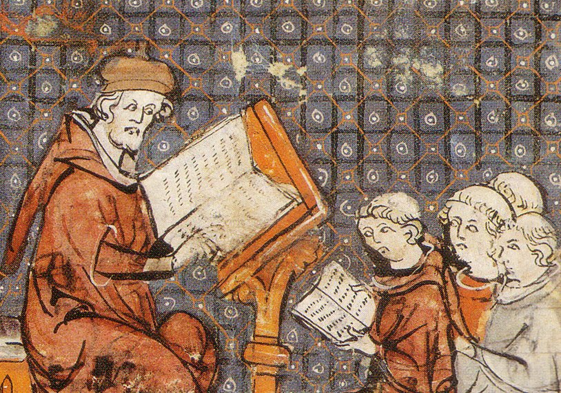 A painting of Education in middle ages