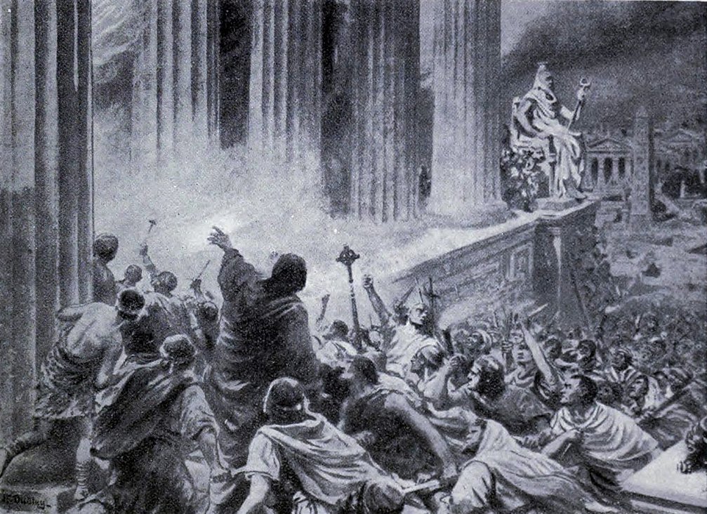 The Burning of the Library at Alexandria in 391 AD