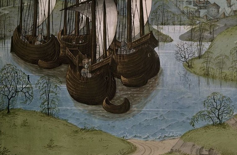 Detail of a miniature of Edward I returning from Gascony