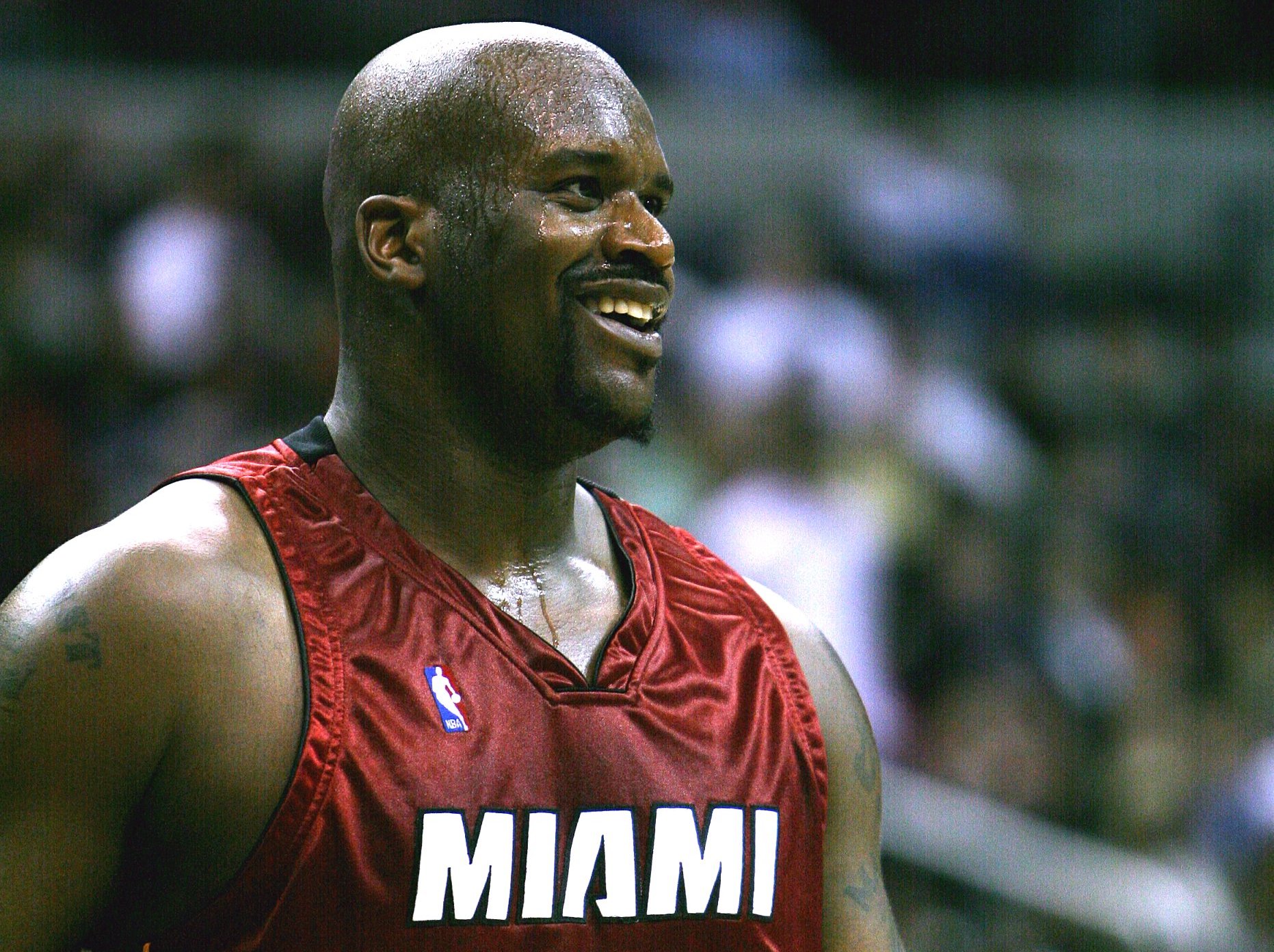 Shaquille niO'Neal as a member of the Miami Heat during a game