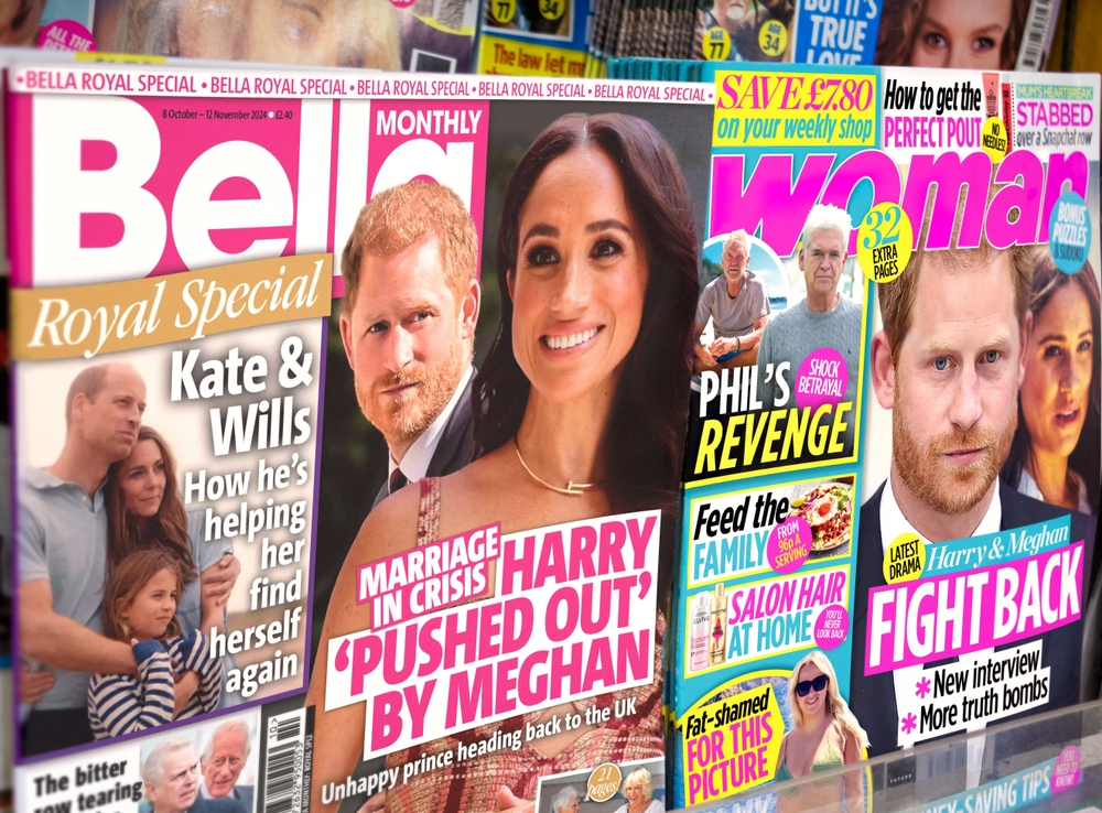 Prince Harry and Meghan Markle on covers of British gossip magazines