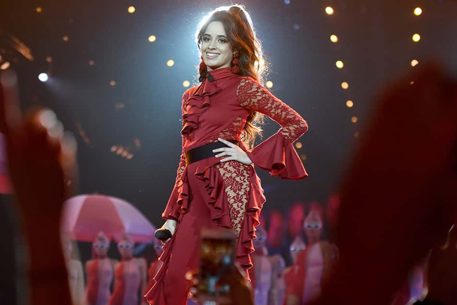 Camila Cabello performs on stage in London