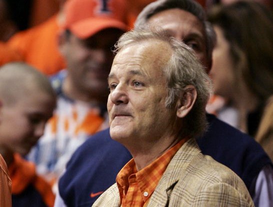 Bill Murray wearing an orange shirt