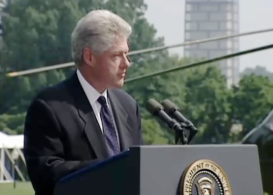 Bill Clinton giving interview