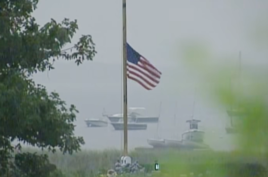 US flag on half mast