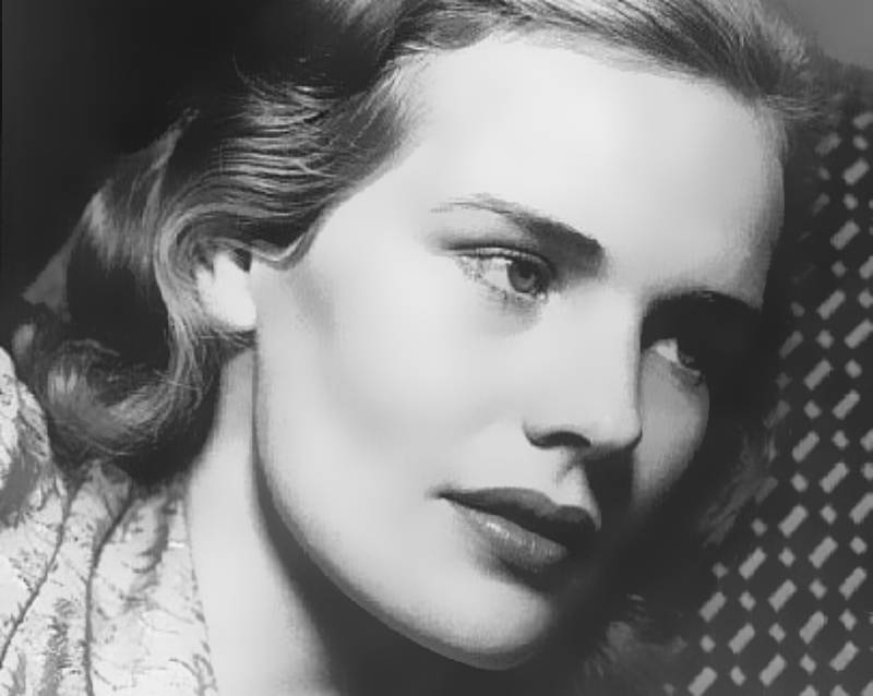 Frances Farmer facing right