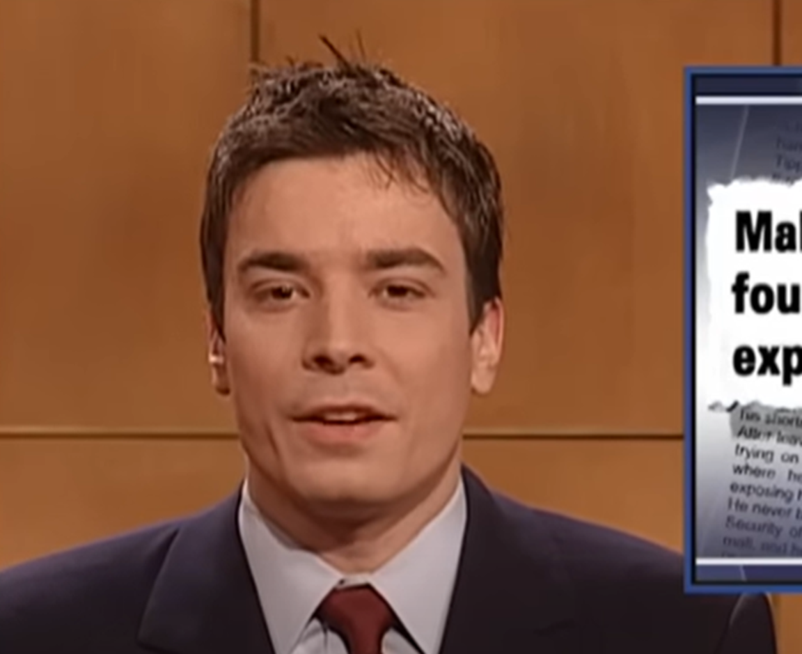 Screenshot of Jimmy Fallon from - SNL Weekend Update