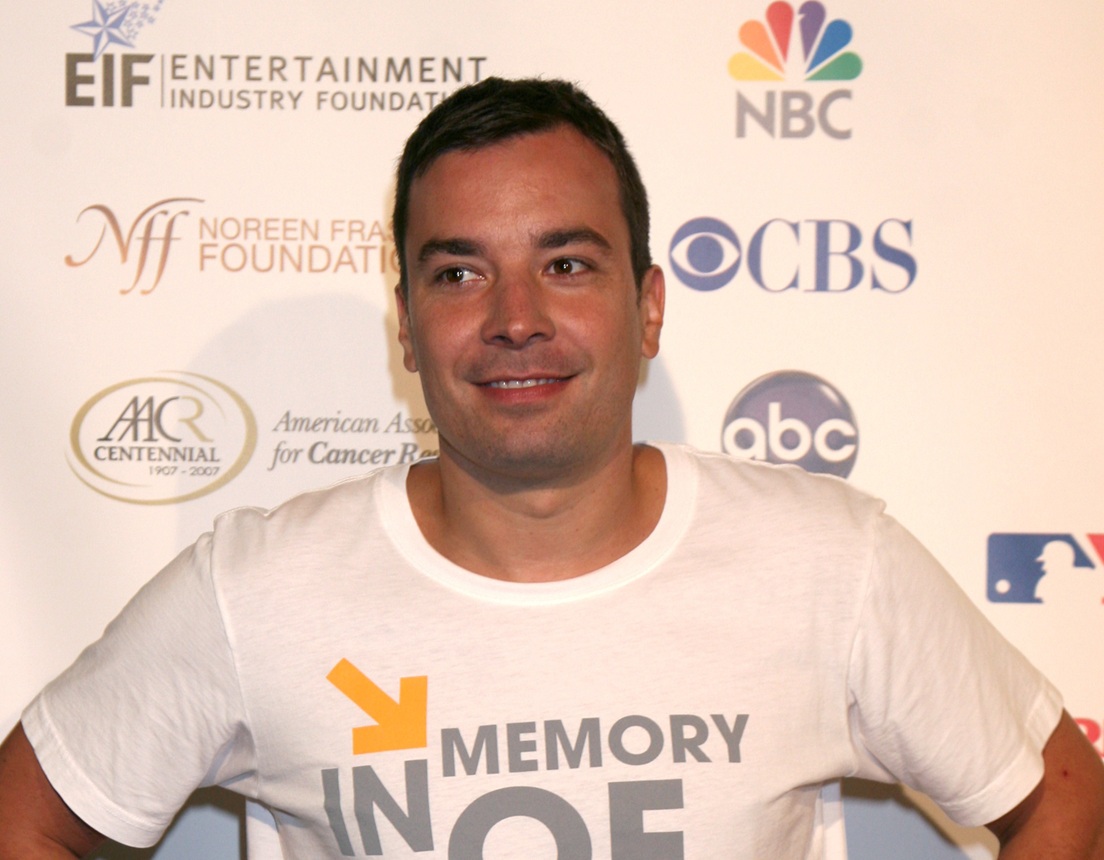 Jimmy Fallon arriving at the taping of