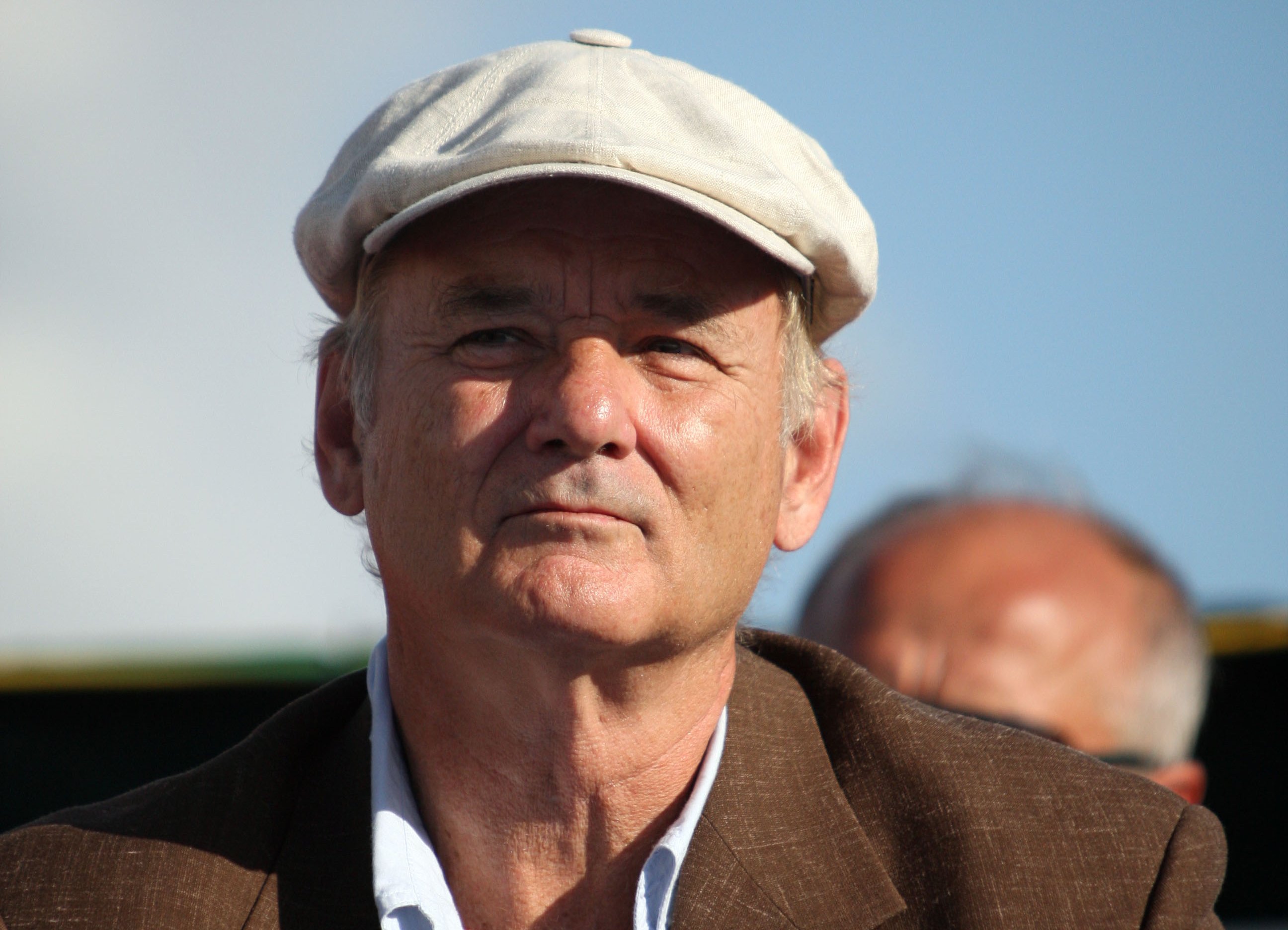 Bill Murray visit a refugee camp for victims of the earthquake