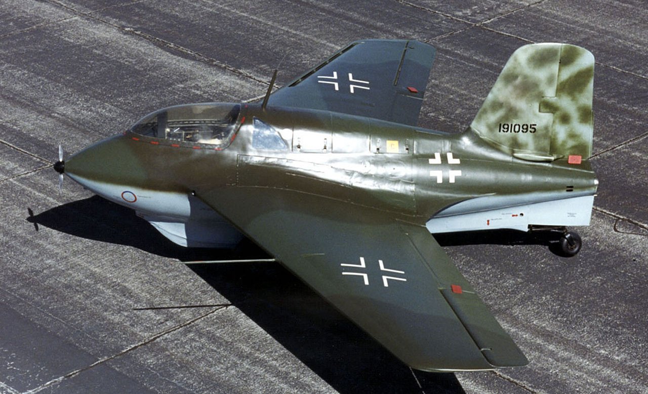 A German Messerschmitt Me 163B Komet rocket-propelled fighter