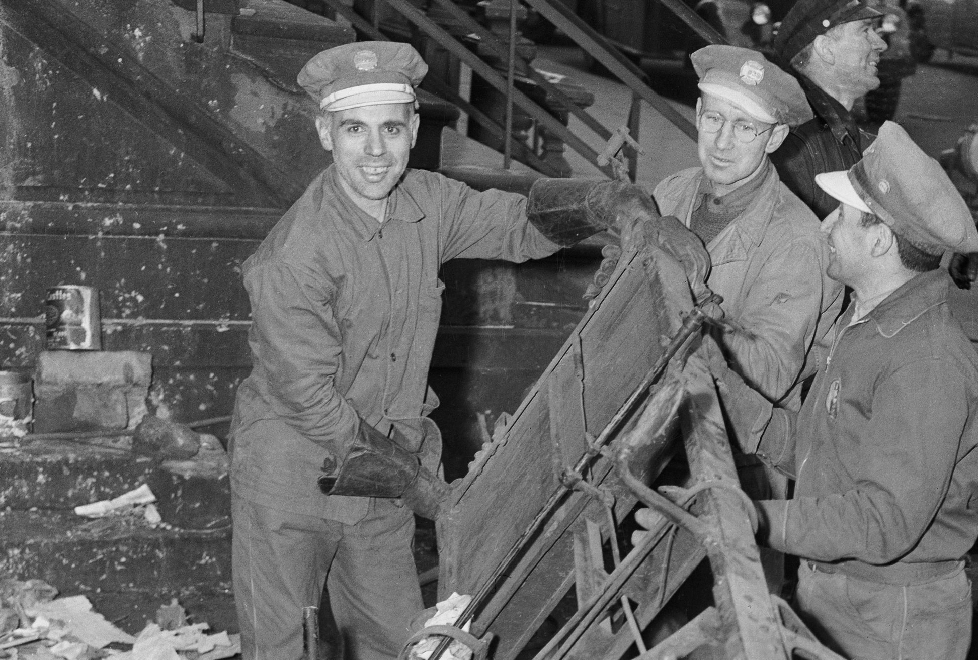 Men Carrying a Chassis at Langley and Homer Collyer's Fifth Avenue mansion