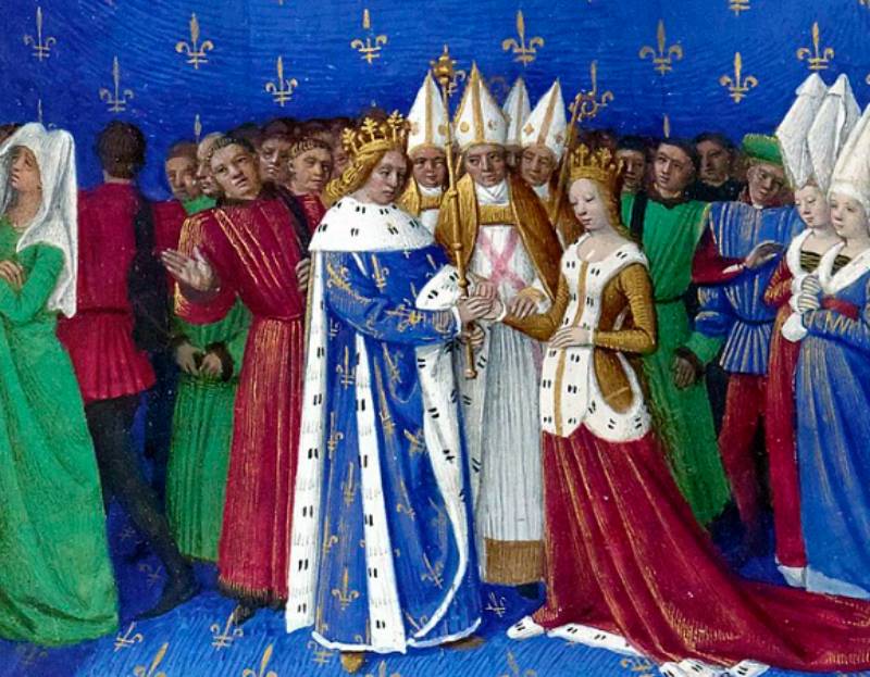 Marriage of Charles IV and Marie of Luxembourg, by Jean Fouquet.