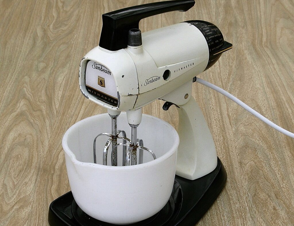 Sunbeam Mixmaster, model A24 on a wooden surface