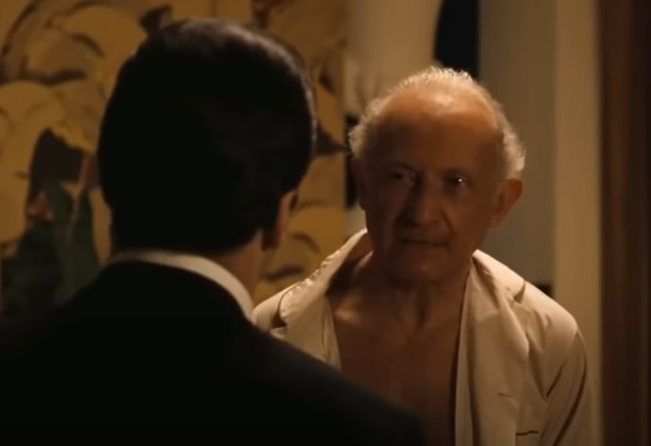 Screenshot of Al Pacino and Lee Strasberg from - The Godfather part II (1974)