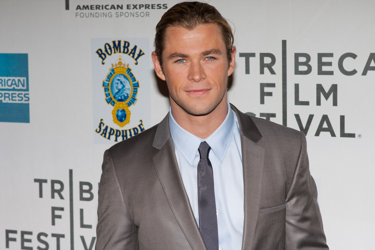 Chris Hemsworth with long hair at Avengers NYC Premiere