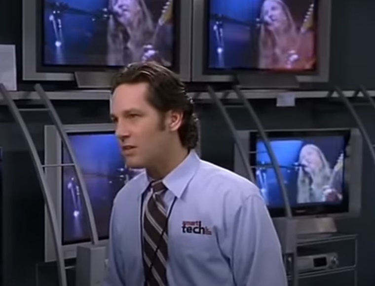 A visually captivating still taken from a pivotal moment in the film The 40-Year-Old Virgin (2005)