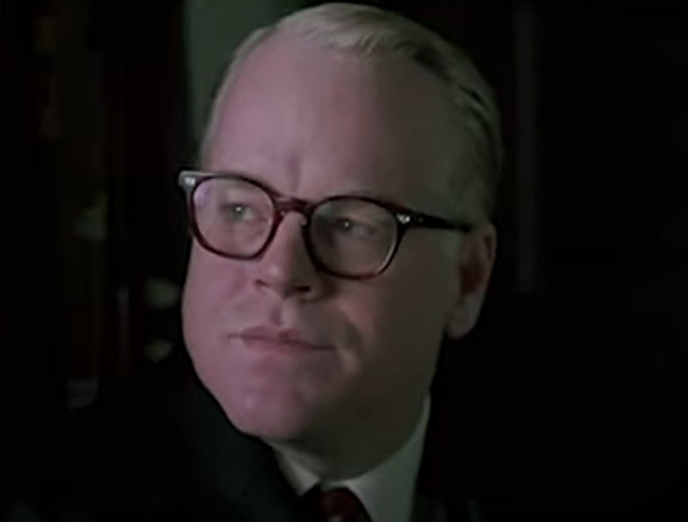 A visually captivating still taken from a pivotal moment in the film Capote (2005)