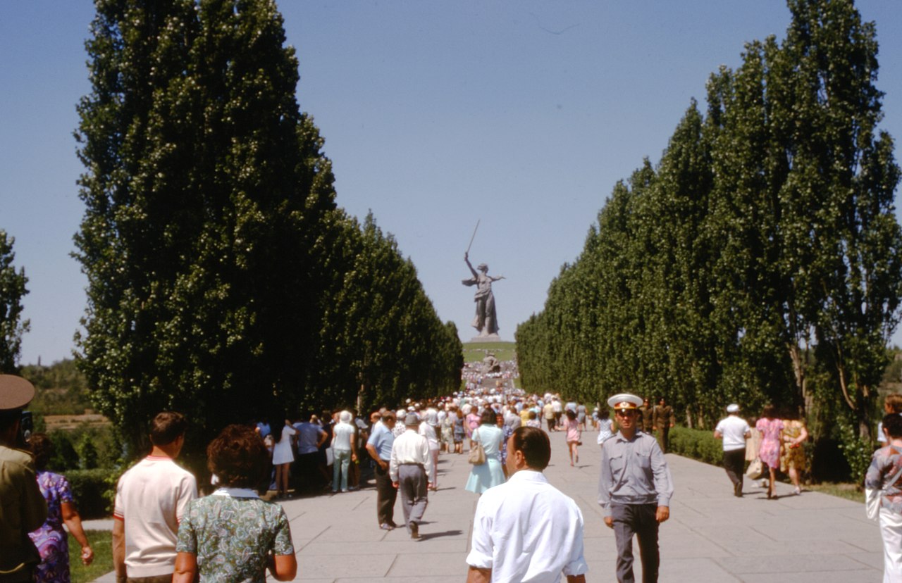 The city Volgograd and The Motherland Calls monument