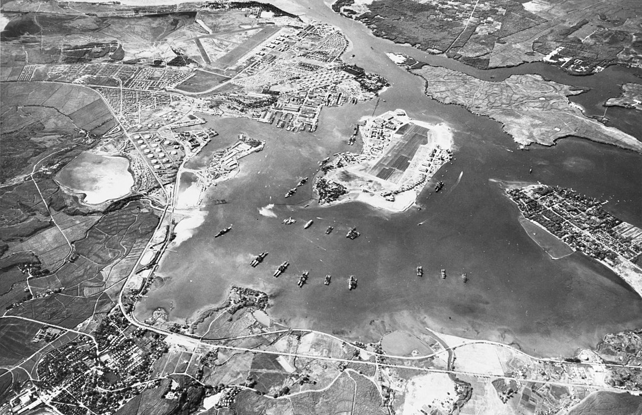 Aerial view of the U.S. Naval Operating Base, Pearl Harbor