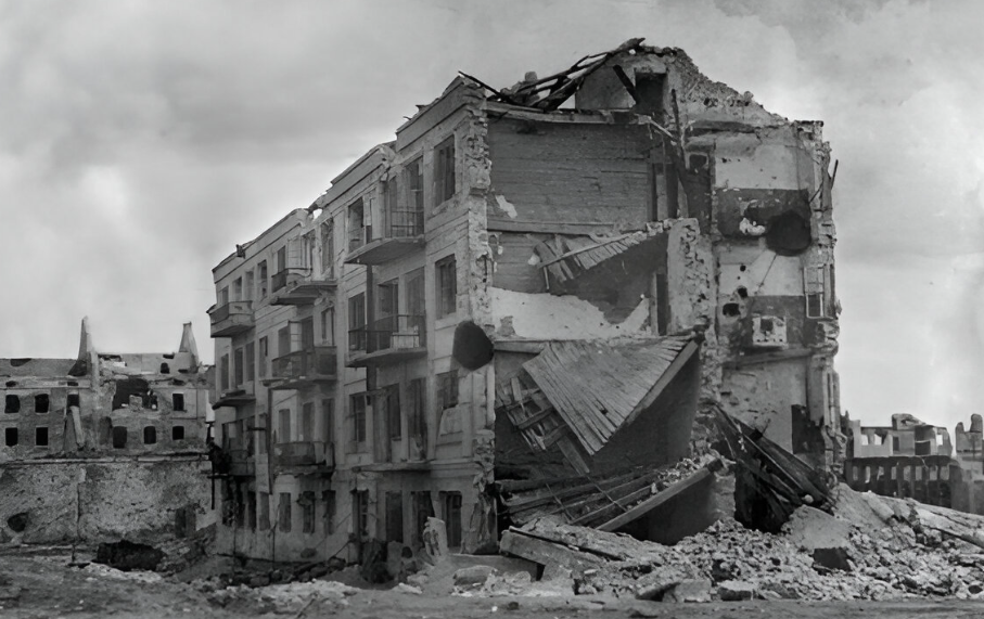 Pavlov's House after the end of the Battle of Stalingrad