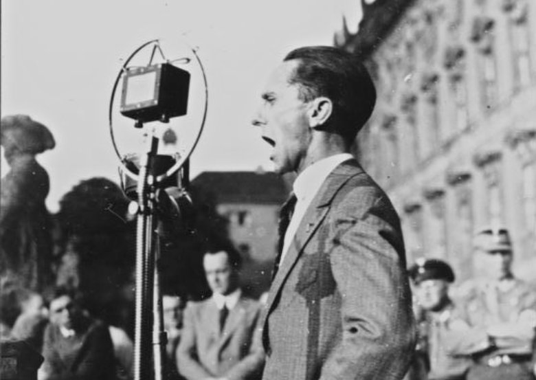 Joseph Goebbels speaking in Berlin's Lustgarten, July 1932