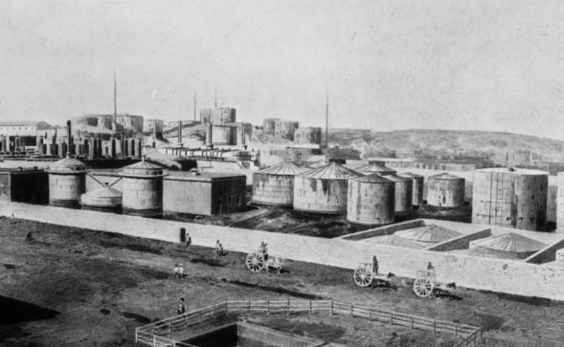 Oil tanks of the Nobel Brothers Petroleum in Baku