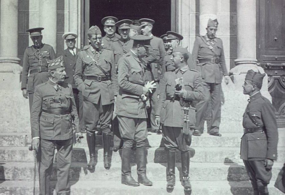 Franco and other rebel commanders during the Civil War