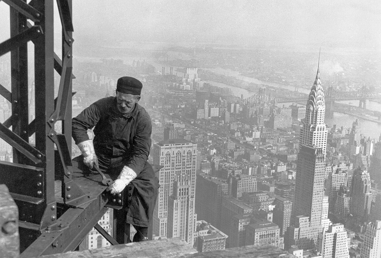 Workman on the Framework of the Empire State Building