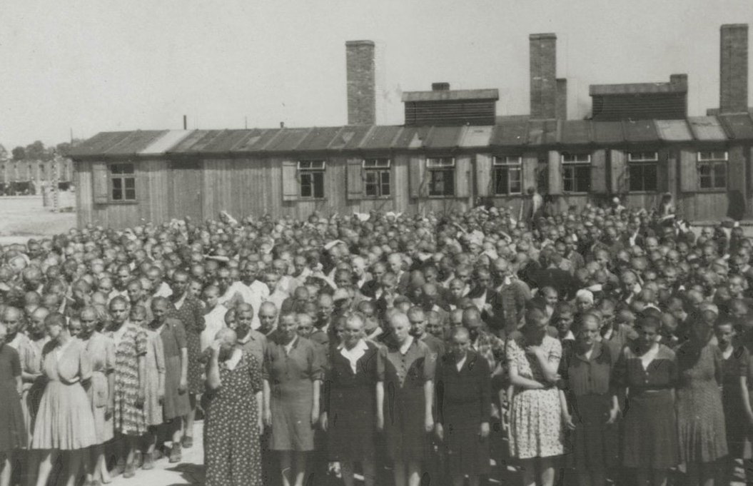 Female prisoners in the Auschwitz concentration camp
