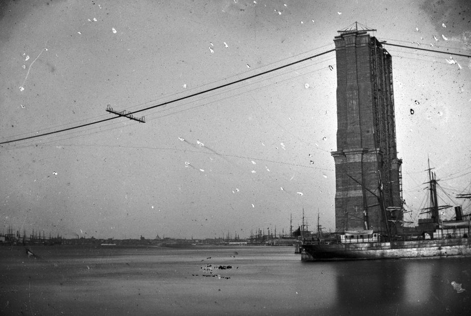 Construction Of Brooklyn Bridge, Ca. 1872-1887