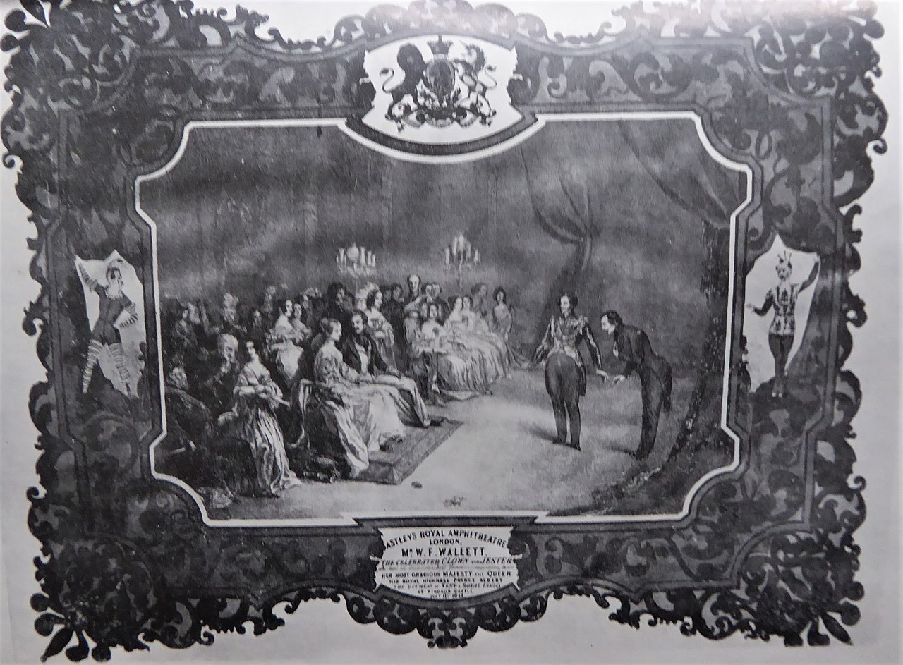 W. F. Wallett, celebrated Clown and Jester, appearing before Queen Victoria and Prince Albert and the Royal Family
