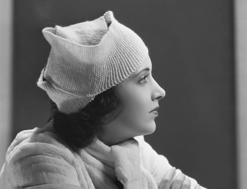 Grayscale Portrait Photo of American stage and film actress Kay Francis