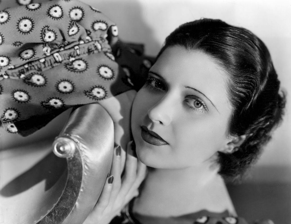 Grayscale Portrait Photo of American stage and film actress Kay Francis