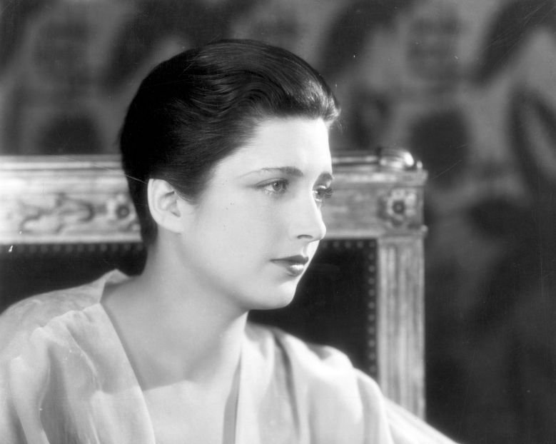 Grayscale Portrait Photo of American stage and film actress Kay Francis