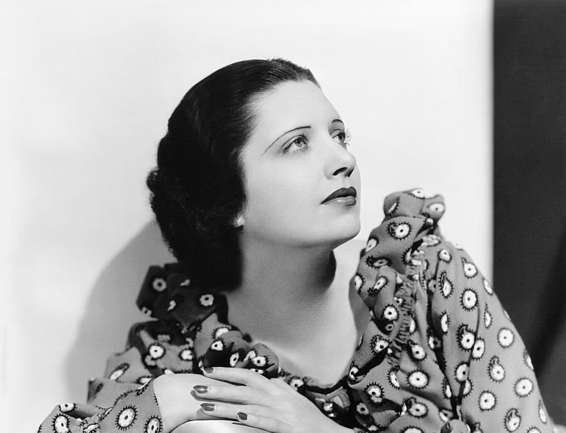 Grayscale Portrait Photo of American stage and film actress Kay Francis