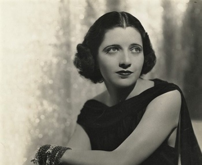 Grayscale Portrait Photo of American stage and film actress Kay Francis