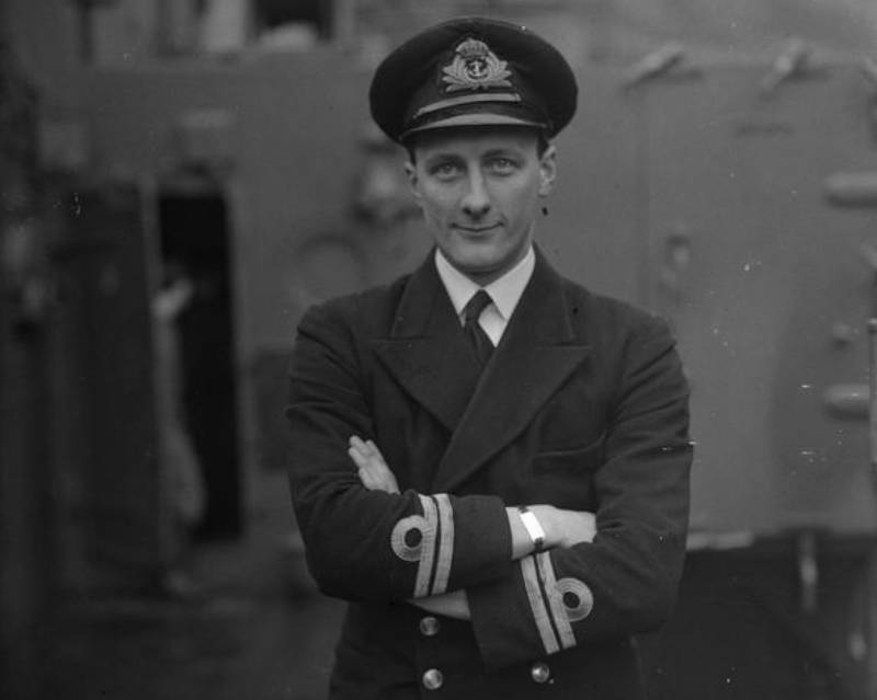 Lt P E Newstead RN, Commanding Officer of HMS Trident,