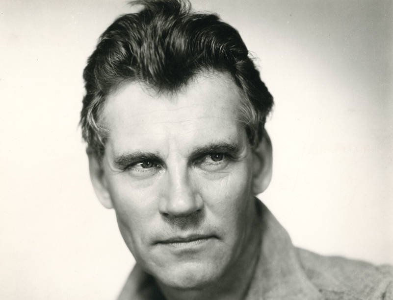 Grayscale Portrait Photo of American Canadian actor and singer Walter Huston