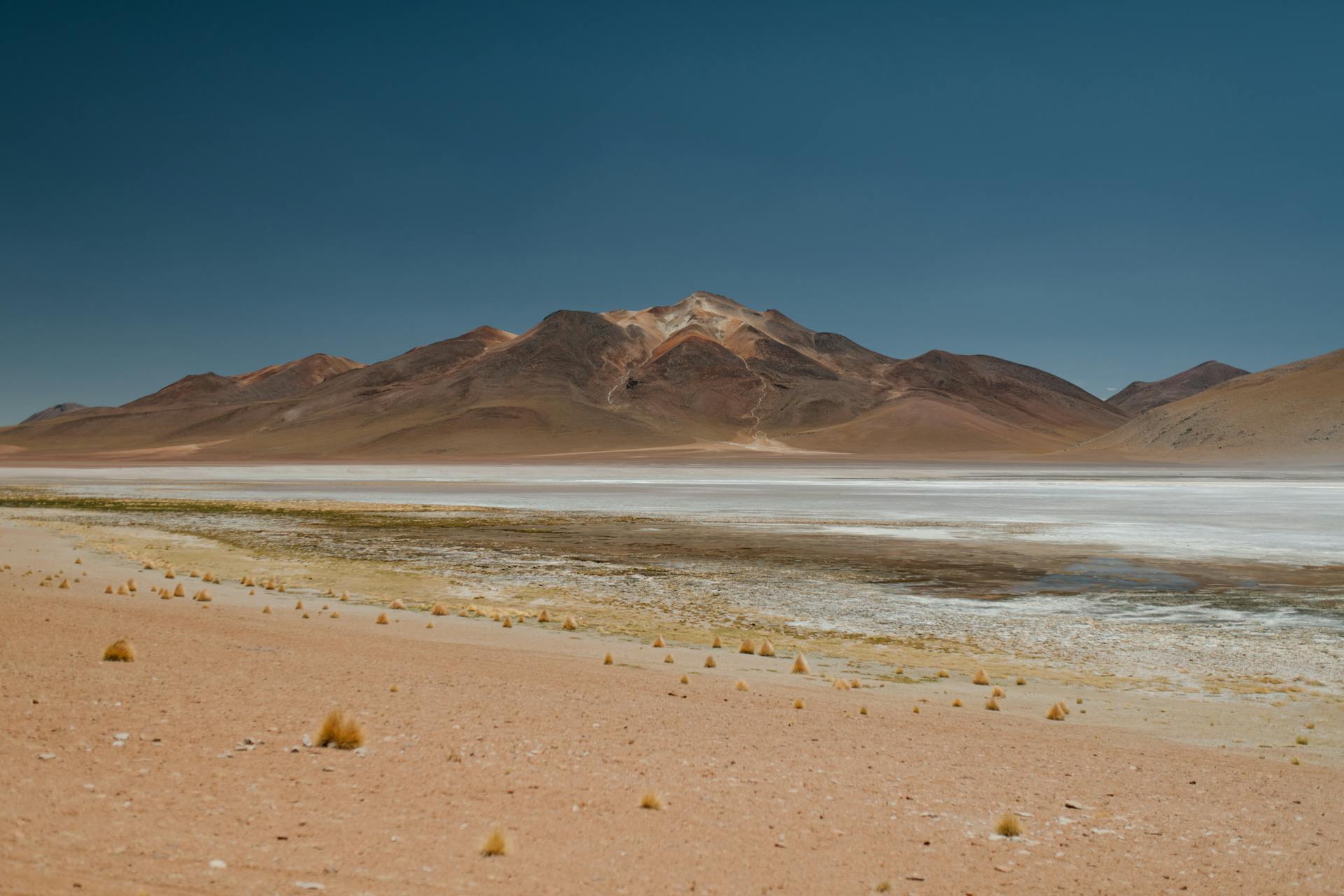 Desert and Mountains with Dried Lake