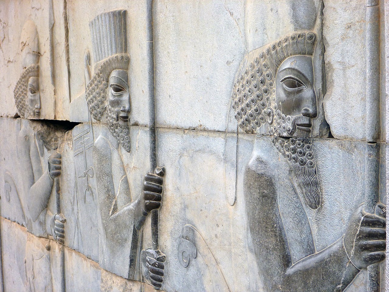 Persian warriors stone carving