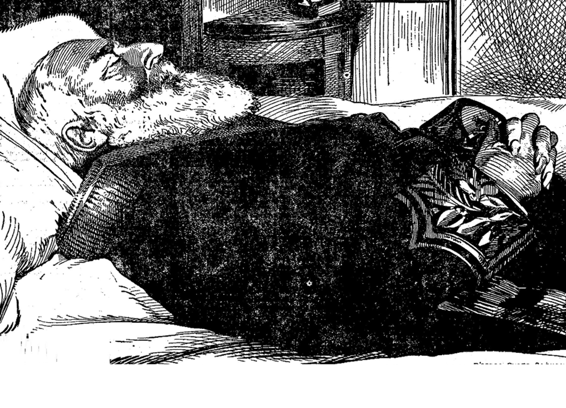 King Leopold II on his funeral bed ( Le Soir , 19/12/1909)