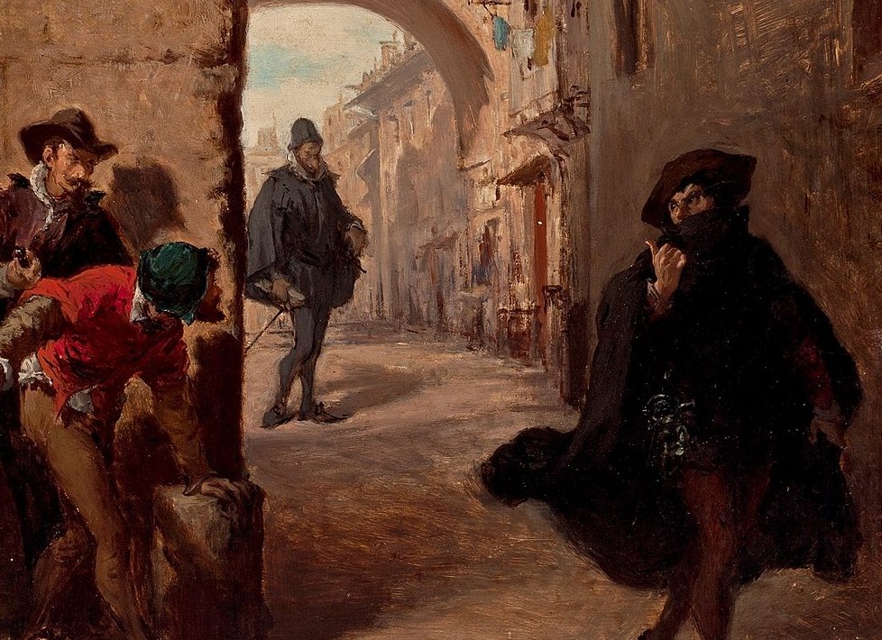 A painting depicting the death of Juan de Escobedo