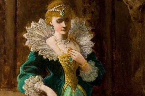 Amy Robsart, Looking At The Portrait Of Leicester By E.c. Barnes