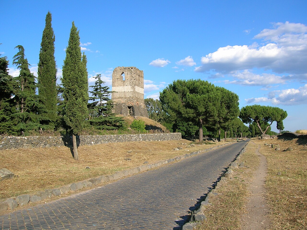 The Appian Way (Via Appia), a road connecting the city of Rome