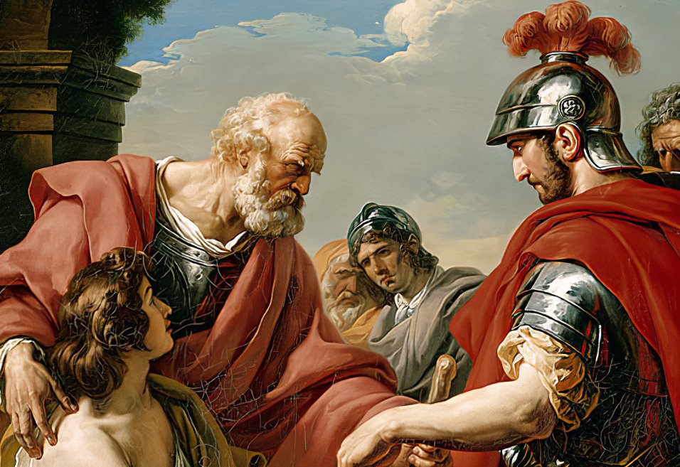 Belisarius, a Roman general reduced to begging on the street